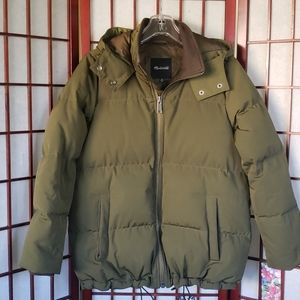 Madewell military green puff down blend jacket XXS